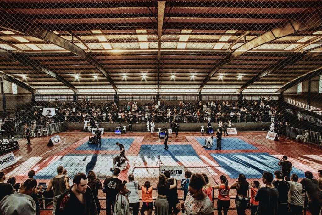 Wide shot of a professional Jiu Jitsu competition