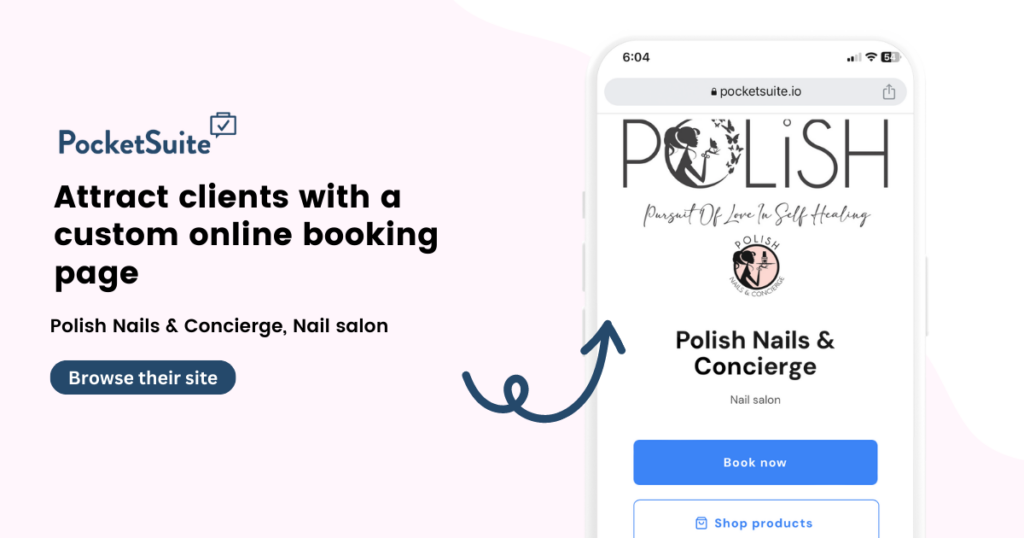 PocketSuite nail salon management software, polish nails & concierge